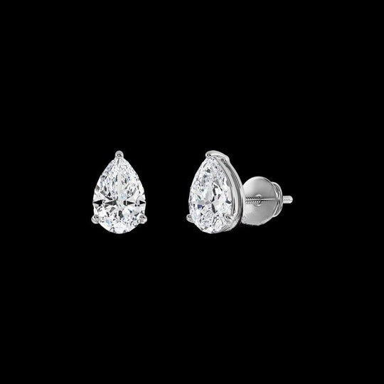 3ct Pear Cut Moissanite Stud Earrings For Women