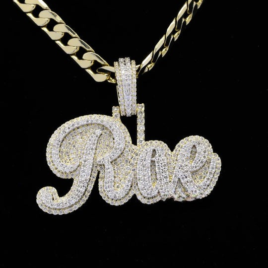 Custom Rae Name Moissanite Diamond Bust Down Hip Hop Pendant Rapper