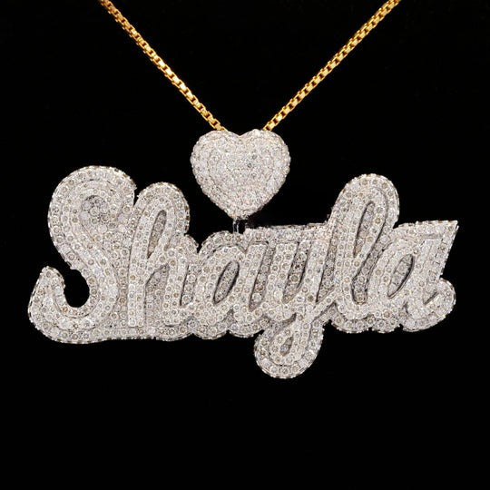 Custom Shayla Name Moissanite Round Diamond Totally Hip Hop Pendant