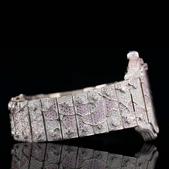 Stylish Double Color Moissanite Diamond Iced Out Watch For Men