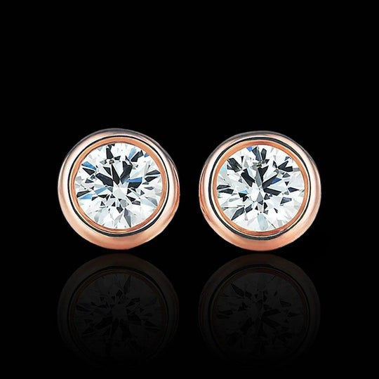Round Cut Moissanite Stud Diamond Earrings For Women