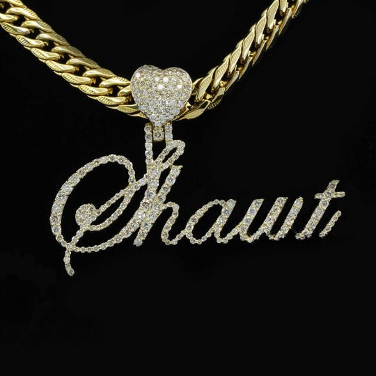 Custom Shawt Name Moissanite Round Diamond Hip Hop Pendant