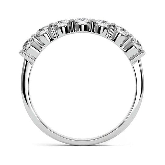Round Cut Moissanite Wedding Band 7-Stone Moissanite Diamond Ring