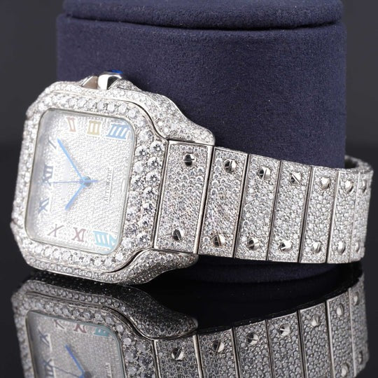 Rainbow Design Roman Number Fully Automatic Moissanite Watch