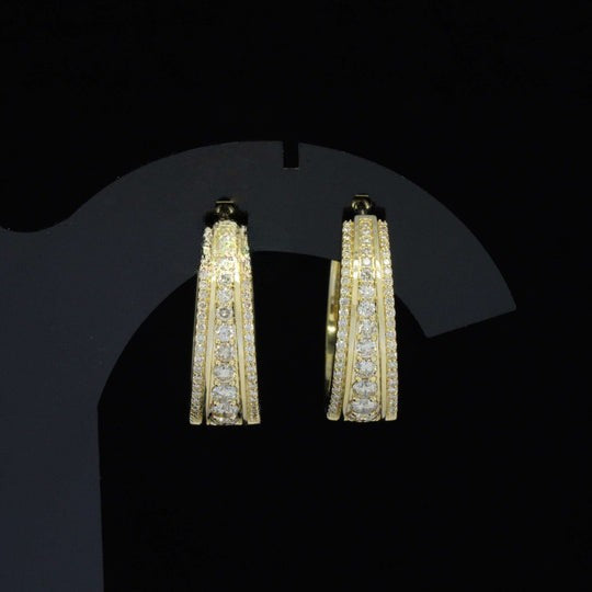 Round Moissanite Diamond Hip Hop Huggie Hoop Unisex Earring