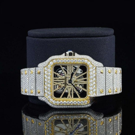 Elegant Automatic Transparent Hip Hop Style Moissanite Diamond Watch