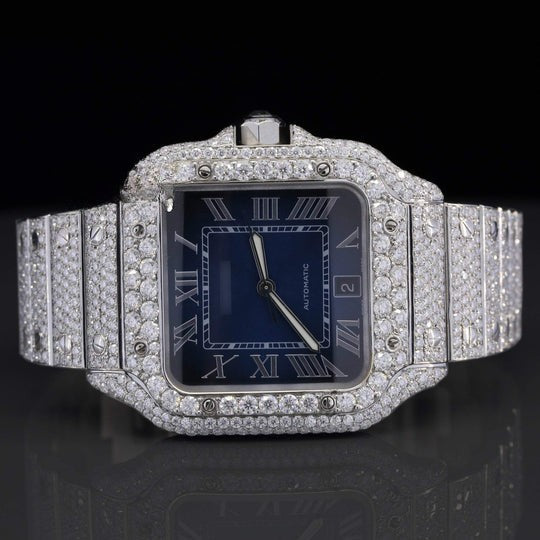 Exotic Fancy Roman Number Moissanite Diamond Dial Watch