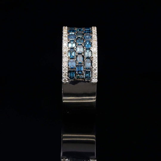 Black Stylish Moissanite Diamond Iced Out Hip Hop Half Band Ring