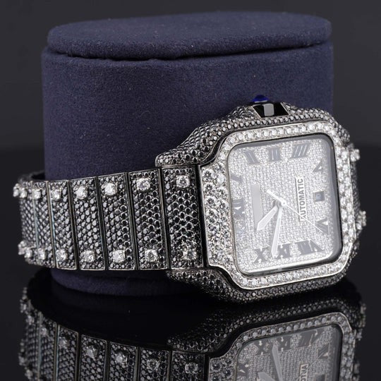 Optimus Moissanite Black Diamond Iced Out Automatic Watch