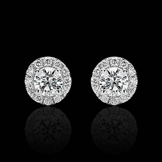 0.90ct Round Cut Moissanite Diamond Stud Earrings