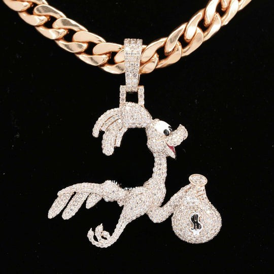 Classic Iced Out Moissanite Diamond Duck Hip Hop Pendant