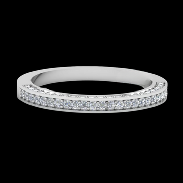 Round Shape 0.50ct Three Side Pave Setting Moissanite Ring