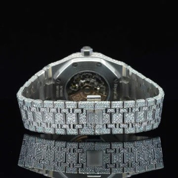 Iced Out Moissanite Watch Red Arabic Number With Automatic Movement