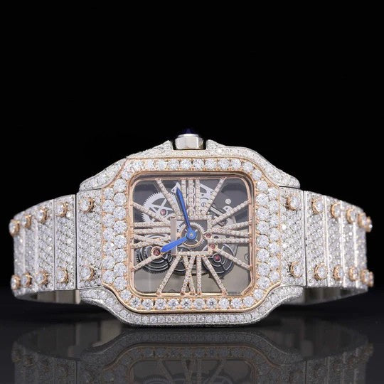 Iced Out Moissanite Watch Hip Hop Automatic Watch For Men