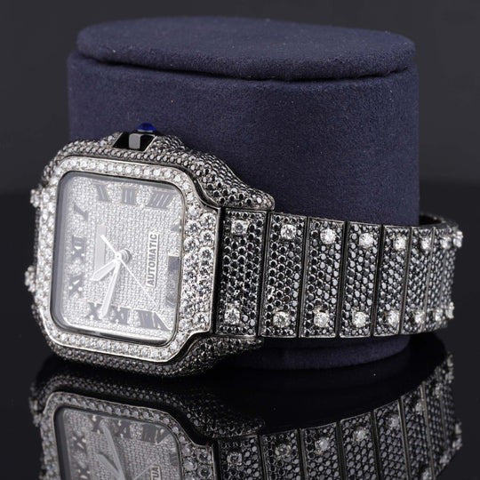 Optimus Moissanite Black Diamond Iced Out Automatic Watch